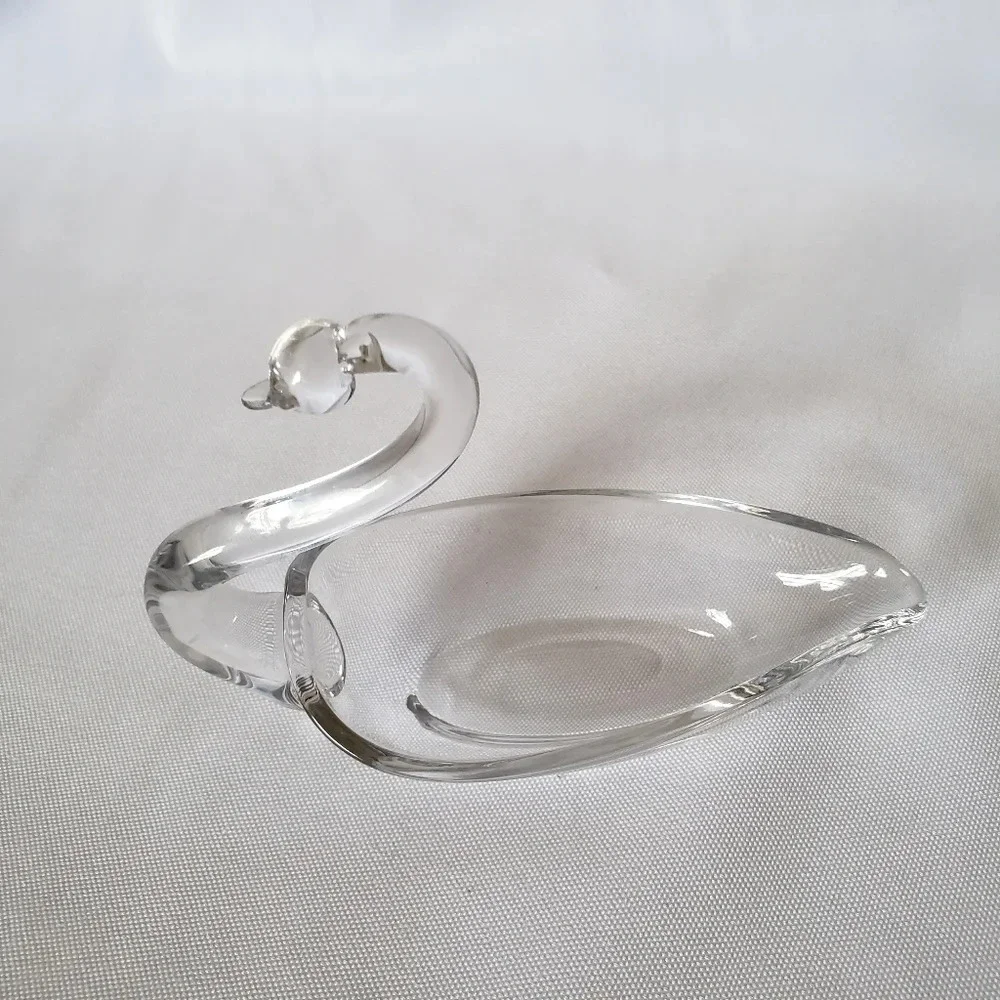 Duncan&miller glass swan candy/trinket dish set of 3